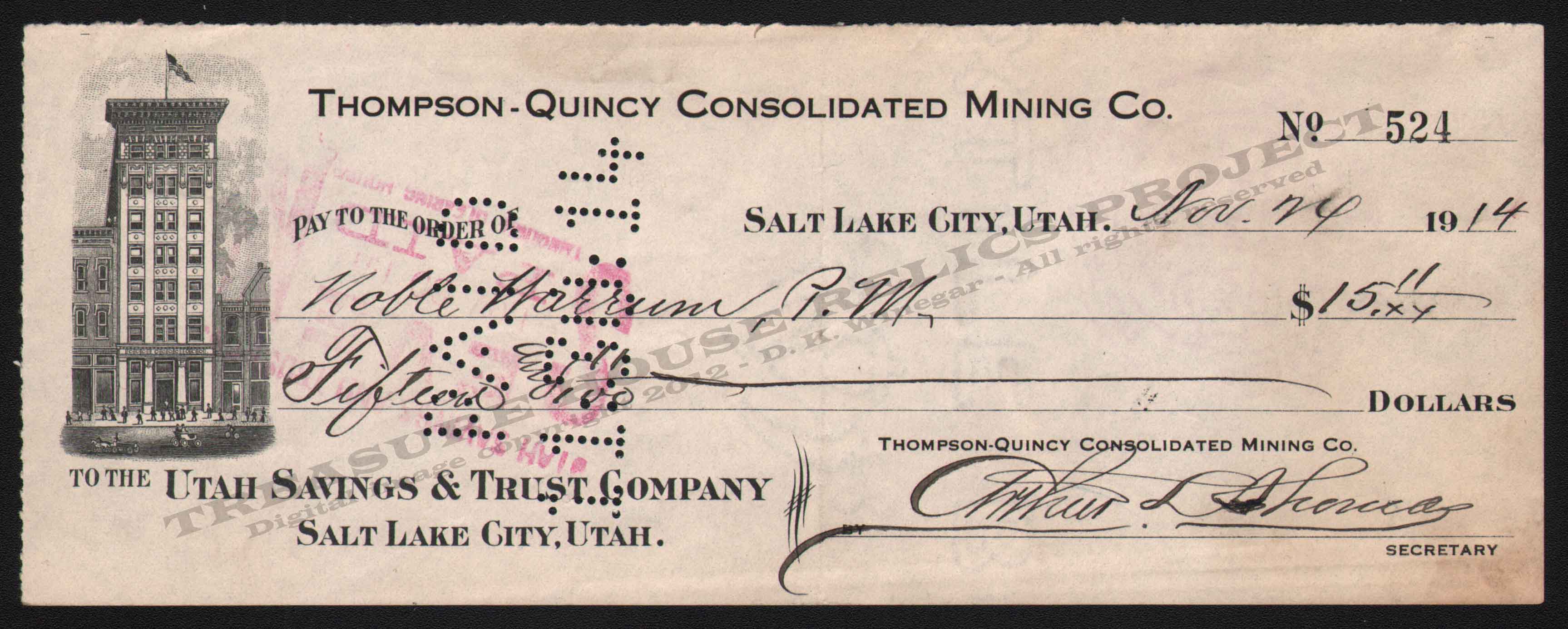 LETTERHEAD/CHECK_THOMPSON_QUINCY_CONSOLIDATED_MINING_COMPANY_524_1914_GB_400_CROP_EMBOSS.jpg